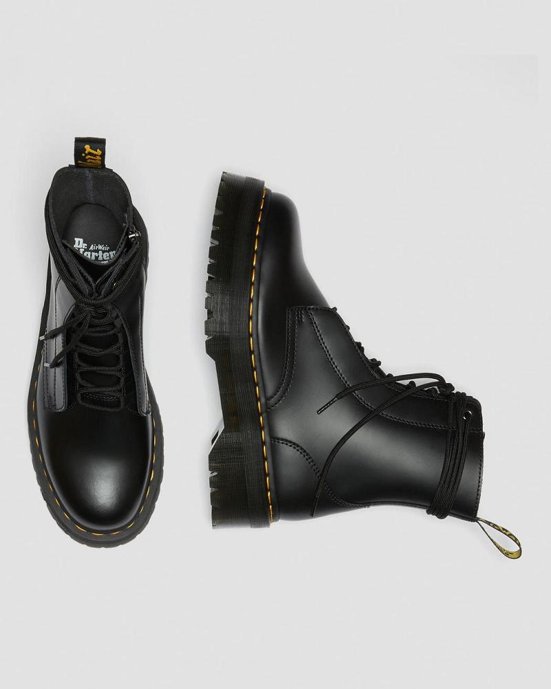 Men's Dr Martens Jarrick Smooth Leather Platform Boots Black | AU 563CTV